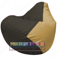 Бескаркасное кресло мешок Груша Г2.3-1613 (чёрный, бежевый)